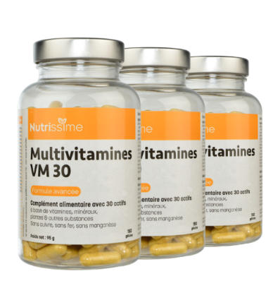 Multivitamines VM30 - Lot de 3 flacons - 150 gélules