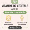 Vitamine D3 végétale - 400 UI - Lot de 3 Flacons - Bienfaits