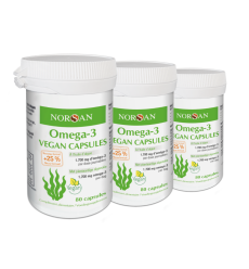 Omega-3 Vegan Capsules NORSAN - 80 capsules - Lot de 3 flacons