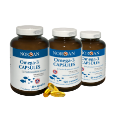 Oméga-3 capsules NORSAN - 120 capsules - Lot de 3 flacons