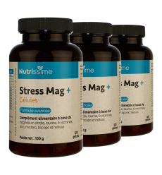 Magnésium "Stress Mag +" GÉLULES - Nouvelle formule - Lot de 3 flacons