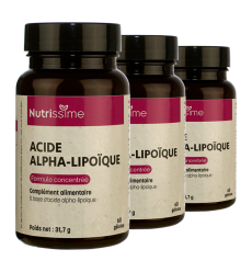 Acide Alpha-Lipoïque - Lot de 3 flacons - Formule concentrée - 60 gélules