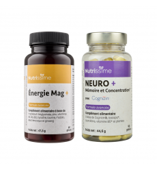 Pack Énergie Mentale - Énergie Mag+ et Neuro+ : Lot de 2 flacons