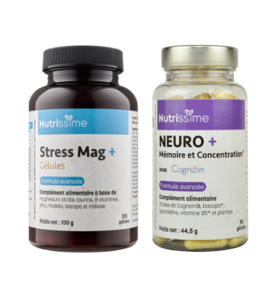 FOCUS - Stress Mag + & Neuro+ Pack de 2 flacons