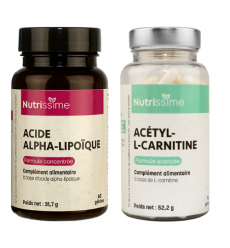 Protocole Énergie et Longévité - Acide alpha lipoïque et Acétyl-L-carnitine - 2 flacons